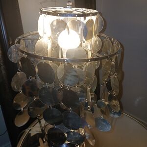 Elegant Silver Disc Table Lamp